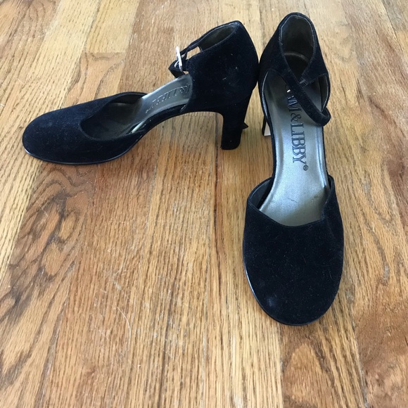 Black 3 inch chunky heels Sam and Libby. - Picture 3 of 3